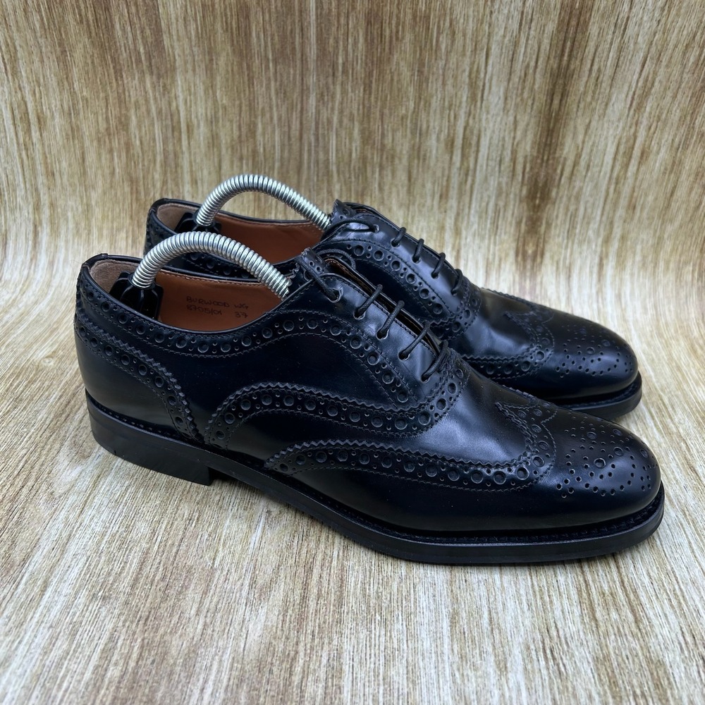 Church's Burwood WG Oxford Women's Size 7 EU 37 Black Leather Wingtip Brogue